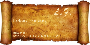 Lökös Ferenc névjegykártya